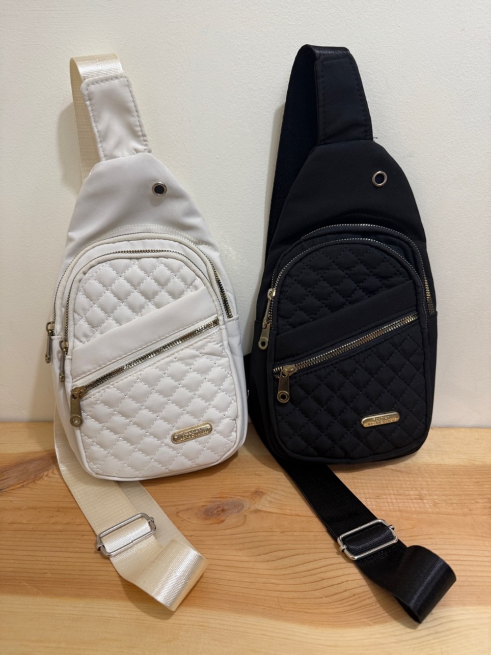 Crossbody Sling Bag - White & Black